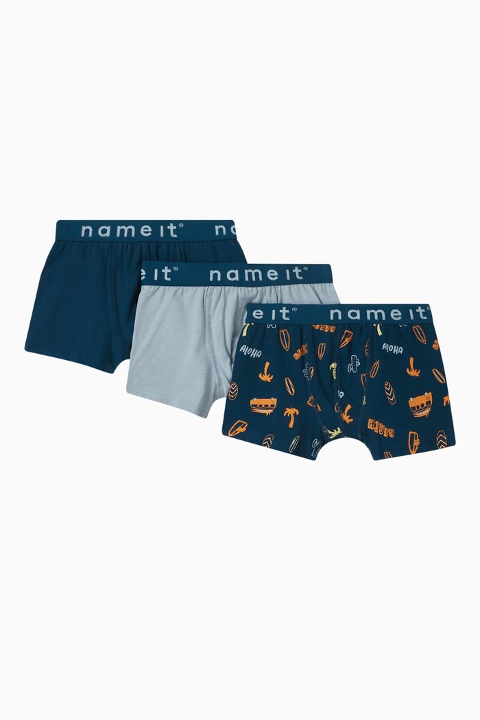 

Boxer Shorts in Organic Cotton, Set of 3, Blue