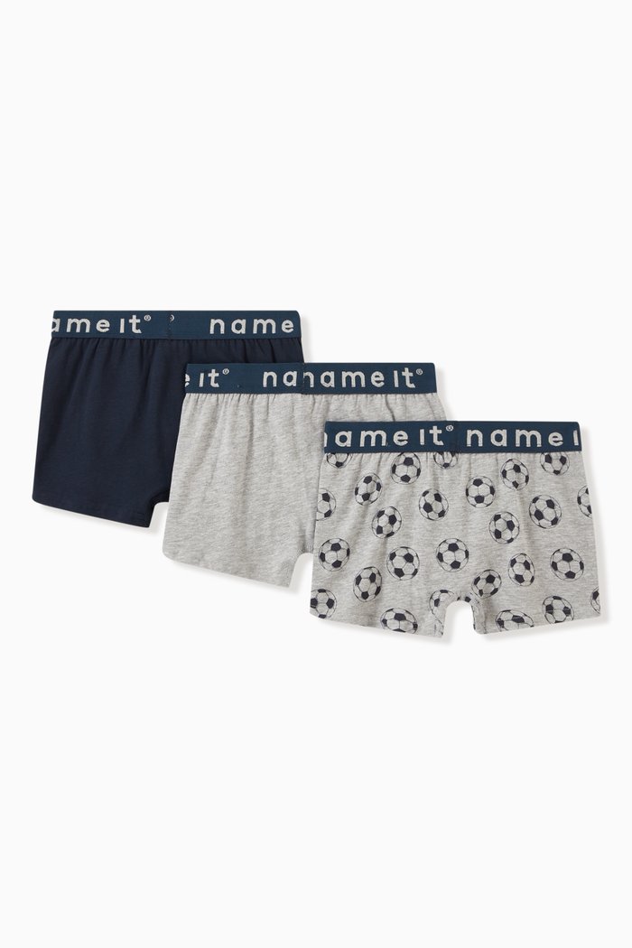 

3-Pack Football Boxer Set in Organic Cotton, Grey