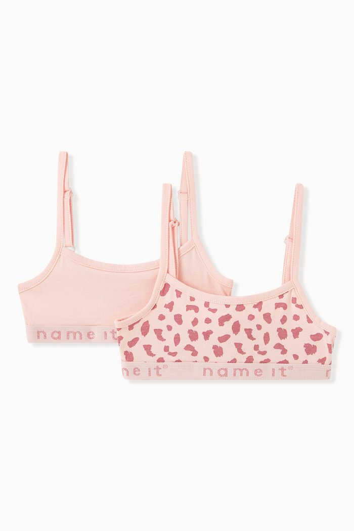 

2-Pack Short Strap Top Set in Organic Cotton, Pink