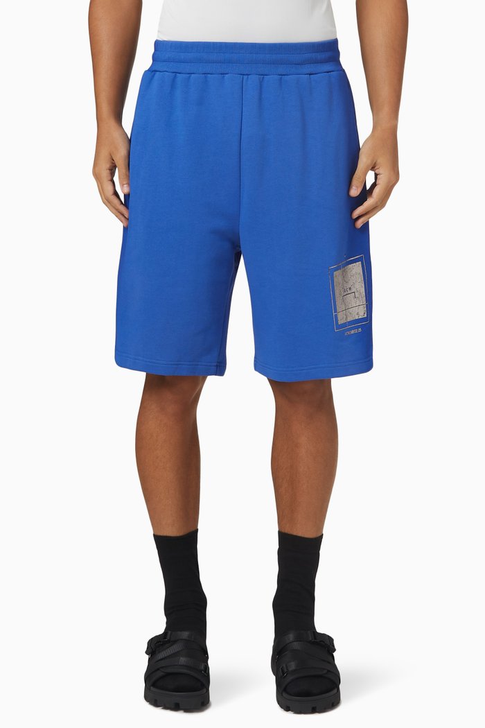 

Foil Grid Sweatshorts in Cotton, Blue