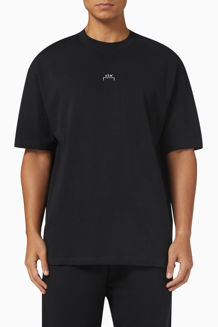 Essentials Logo T-shirt in Cotton Jersey, Black