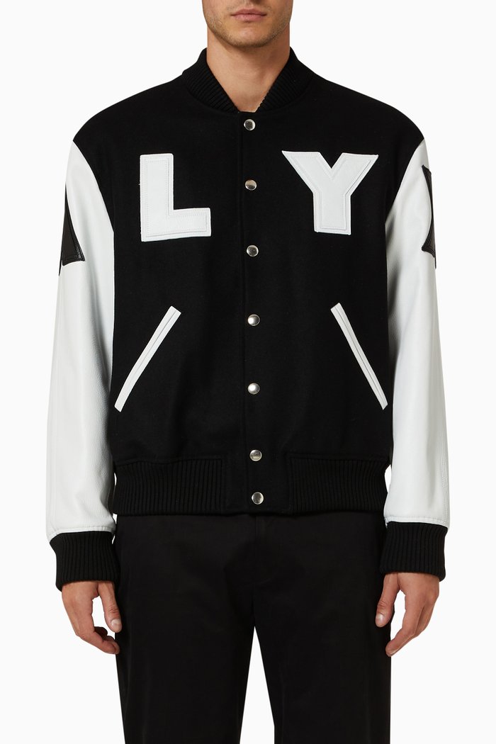 

Logo Varsity Jacket in Wool Blend, Black