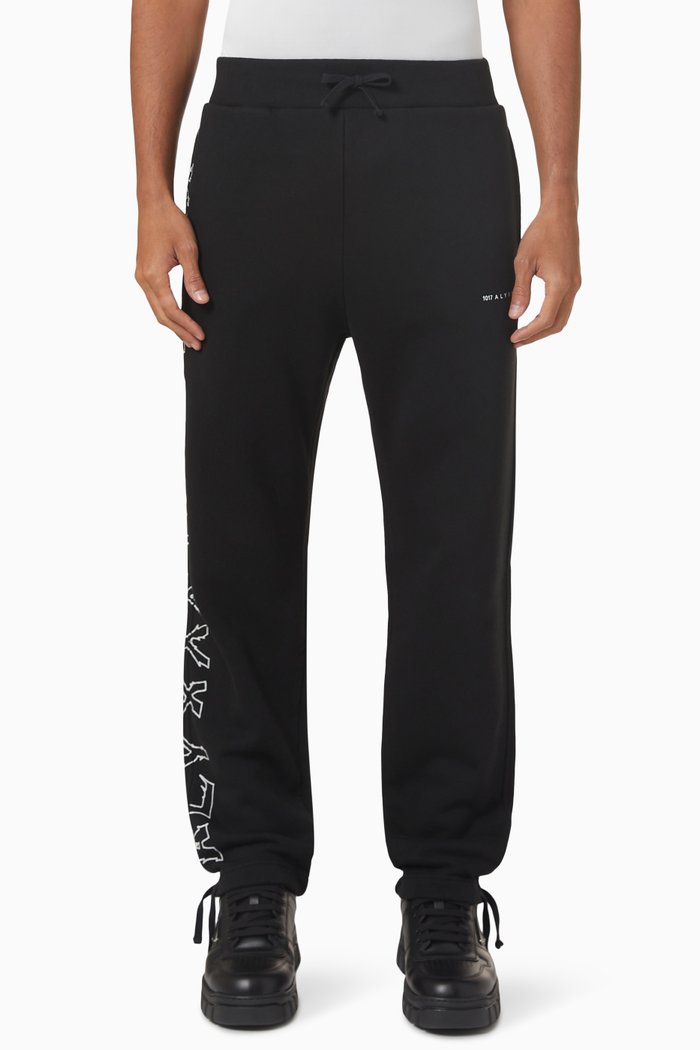 

Graphic-print Sweatpants in Cotton-jersey, Black