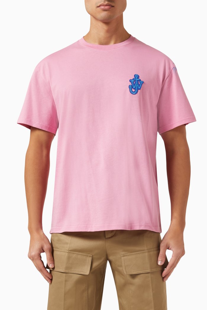 

Anchor Patch T-shirt in Cotton, Pink