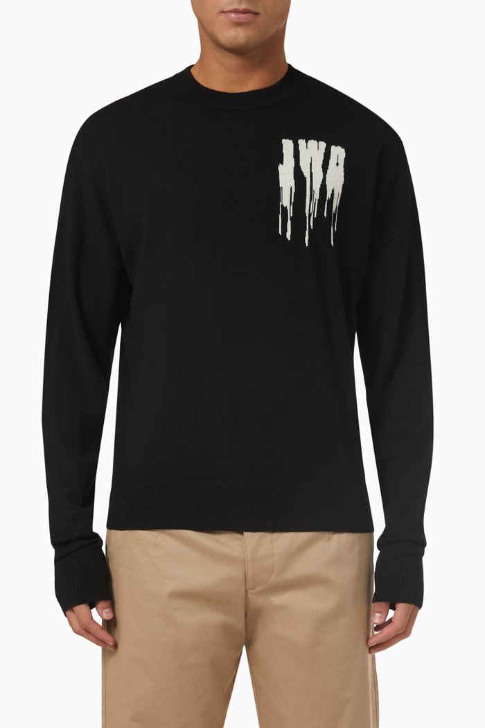 Slime Logo Sweater in Wool, Black