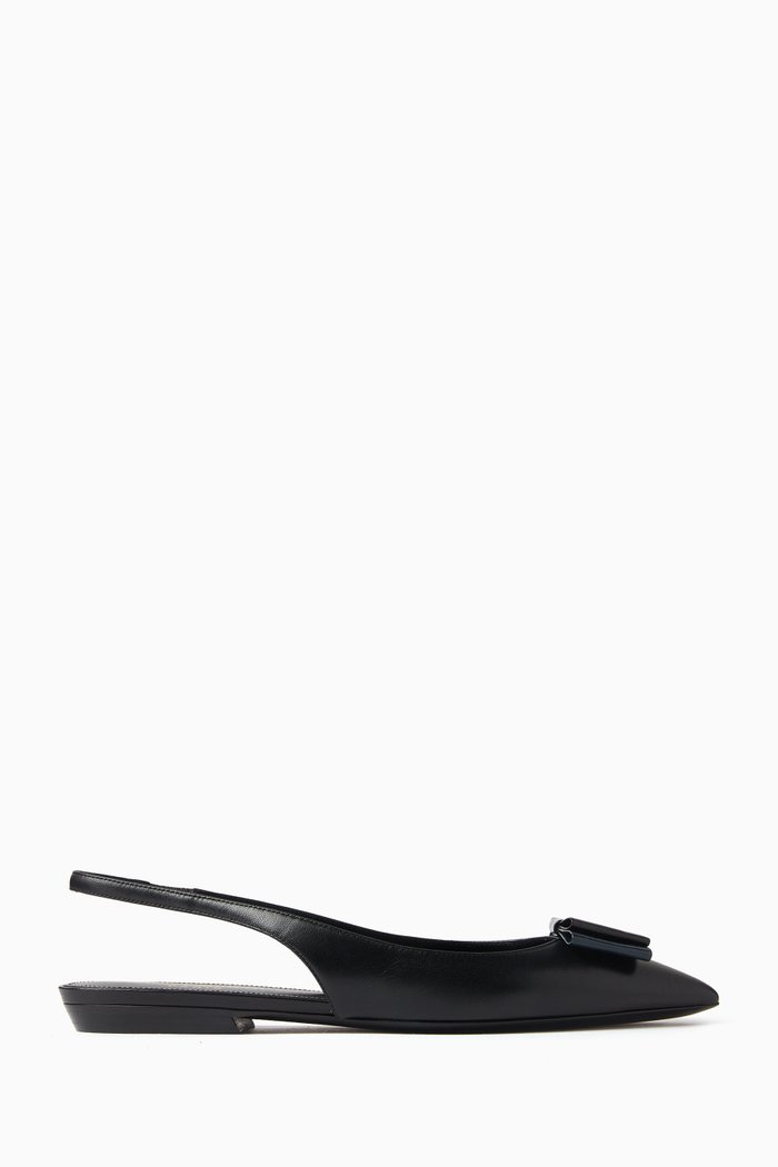 

Anaïs Slingback Sandals in Smooth & Patent Leather, Black