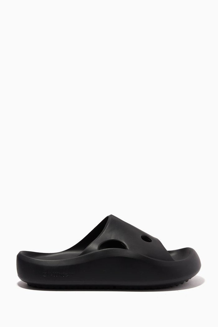 Meteor Chunky Slides in Rubber, Black