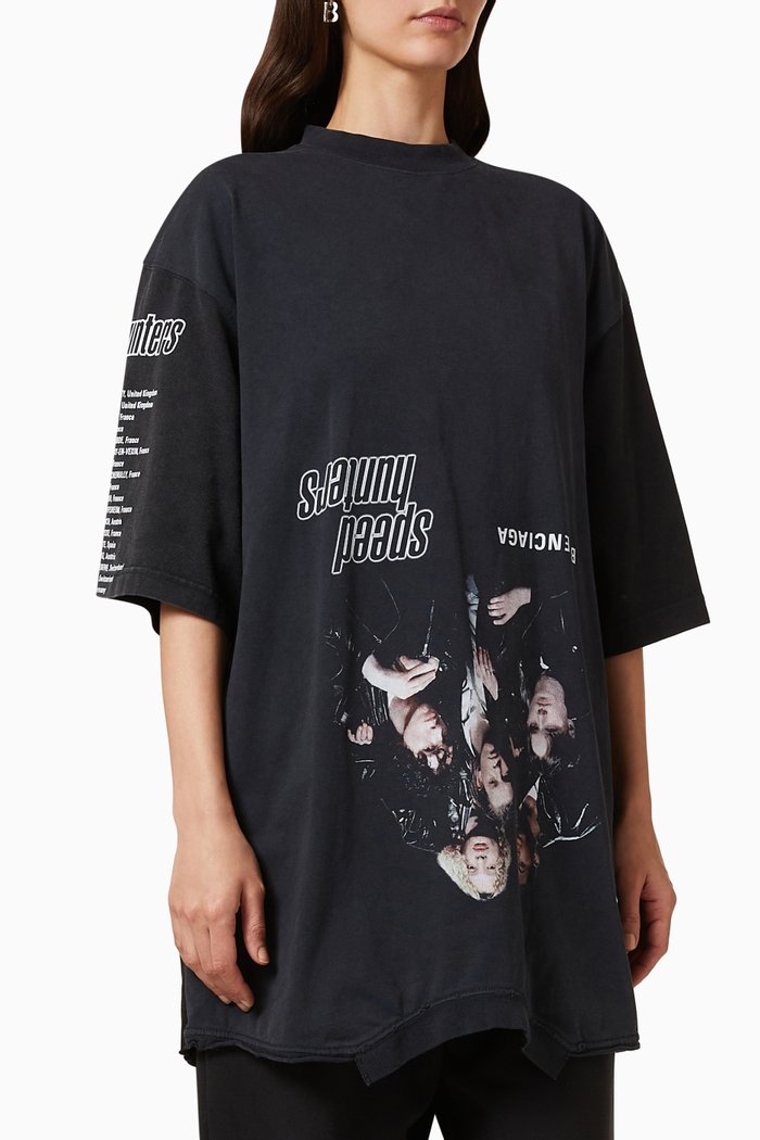 

Speed Hunter Upside Down Oversized T-shirt in Vintage Jersey, Black
