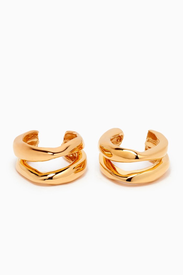 

Luna Ear Cuffs in 22kt Gold-plated Bronze, Set of 2