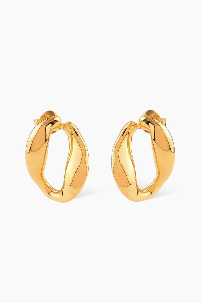 Mini Link Hoops in 22kt Gold-plated Bronze