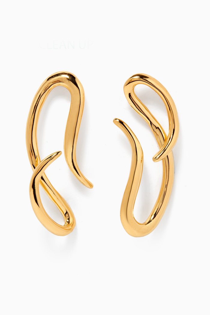 

Thin Twist Hoop Earrings in 22kt Gold-plated Bronze