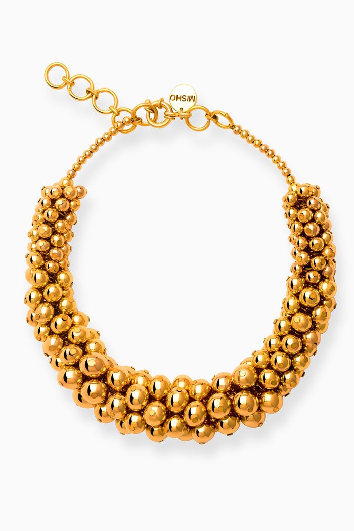 

Cluster Choker Necklace in 22kt Gold-plated Bronze