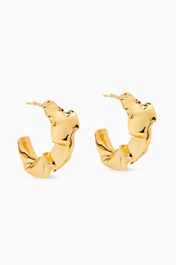 

Flow Mini Hoops in 22kt Gold-plated Bronze