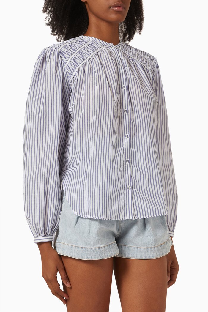 

Daisy Shirt in Cotton Dobby, Blue
