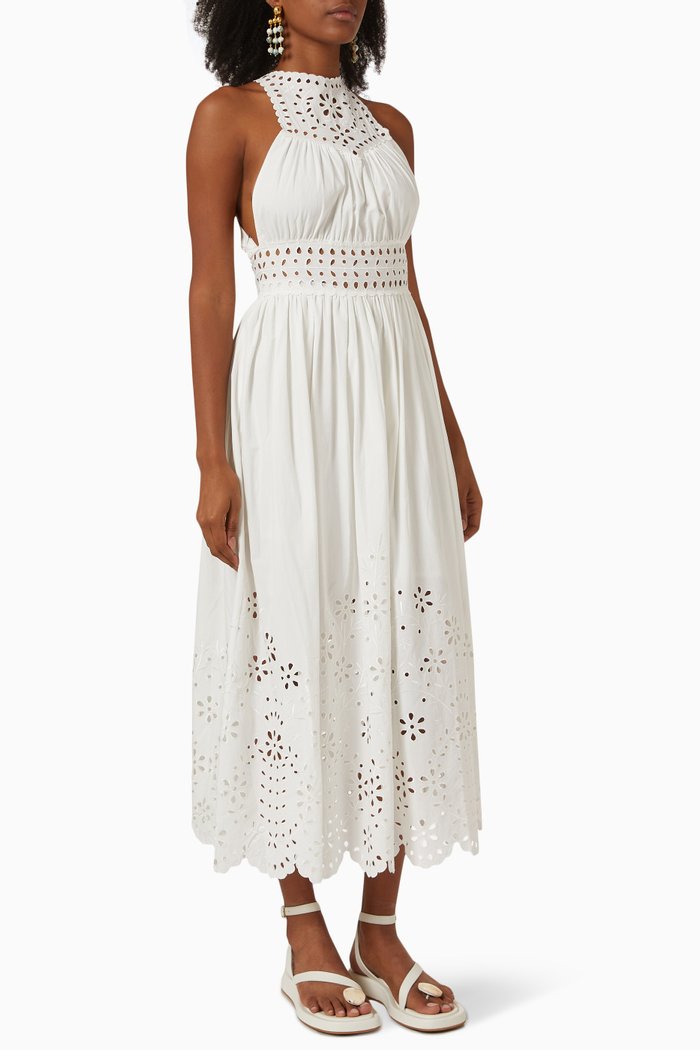 

Lilia Dress in Cotton Poplin, Neutral