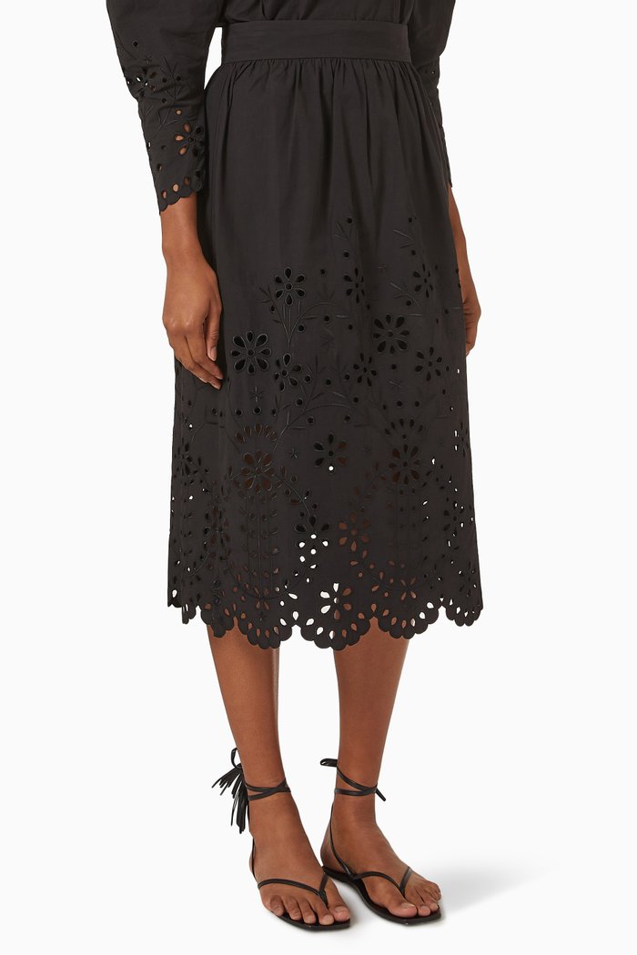 

Irene Skirt in Cotton Poplin, Black