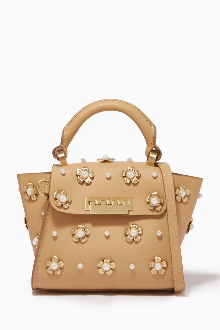 

Eartha Mini Crossbody Bag in Calf Leather, Neutral