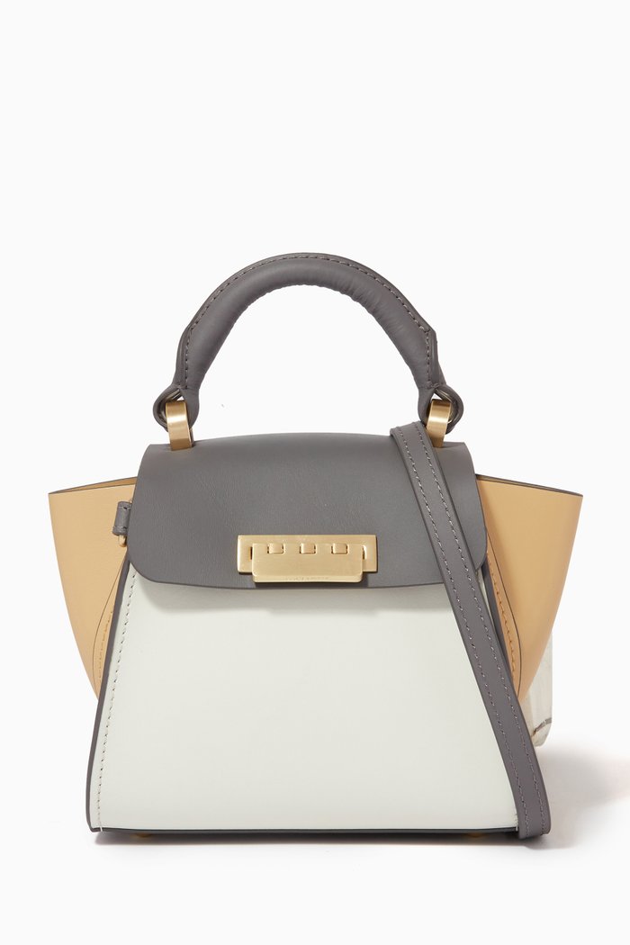 

Eartha Mini Crossbody Bag in Calf Leather, Grey