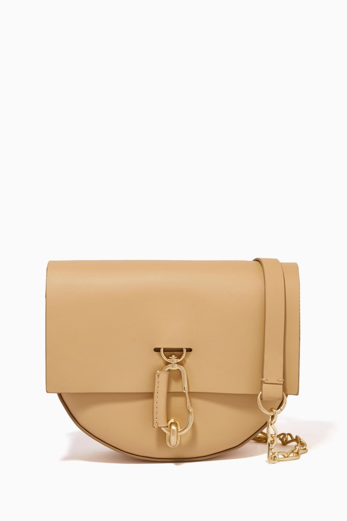 

Belay Mini Saddle Bag in Calf Leather, Neutral