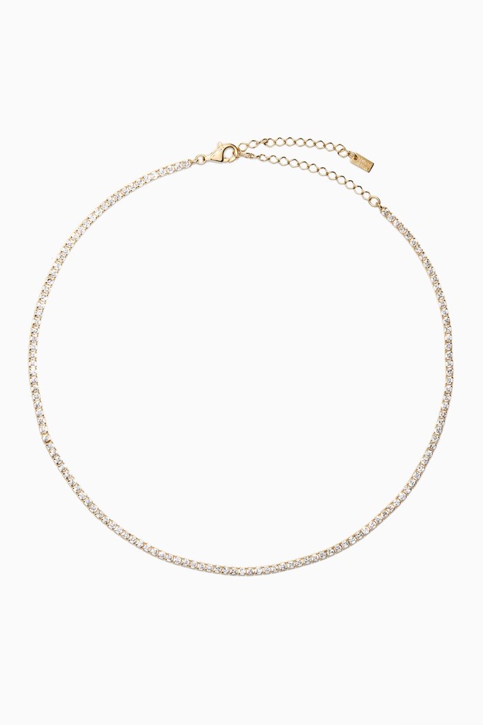 

Thin Tennis Choker in Yellow Gold-plated Sterling Silver