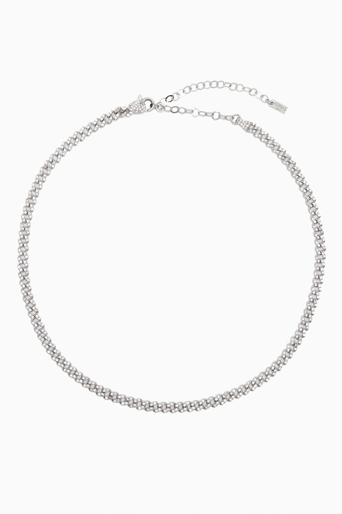 

Baby Pavé Cuban Link Choker in Sterling Silver