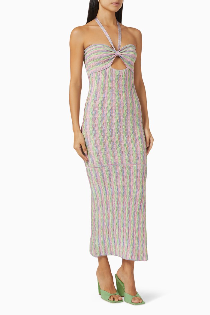 

Amour Halterneck Dress in Rayon, Multicolour