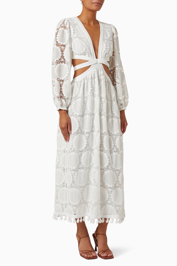 

Stran Dress in Macrame, White