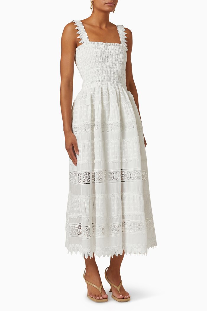 

Varadero Midi Dress in Cotton, White