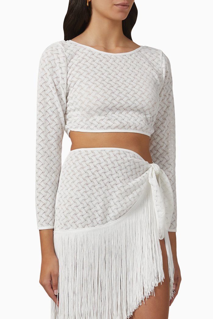 

Reina Top in Knit Cotton, White