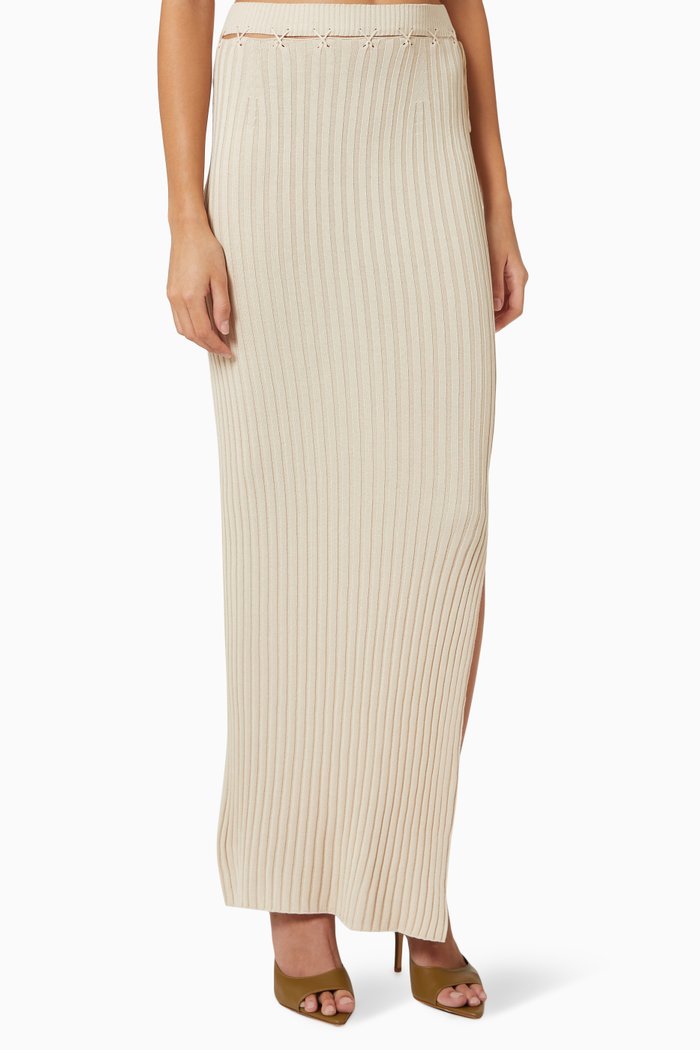 

Reposier Skirt in Rib-knit, Neutral