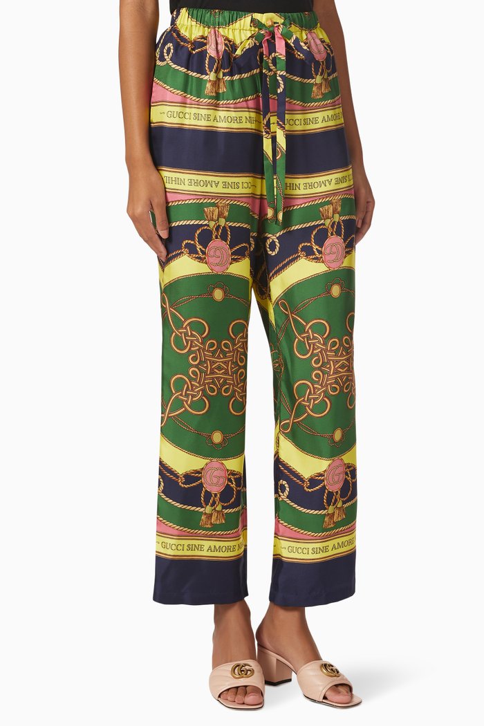 

Torchon Print Pants in Silk, Multicolour