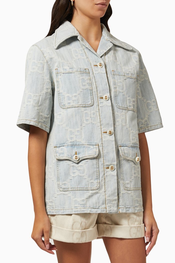 

'Gucci and California' Jacket in GG Denim Jacquard, Blue