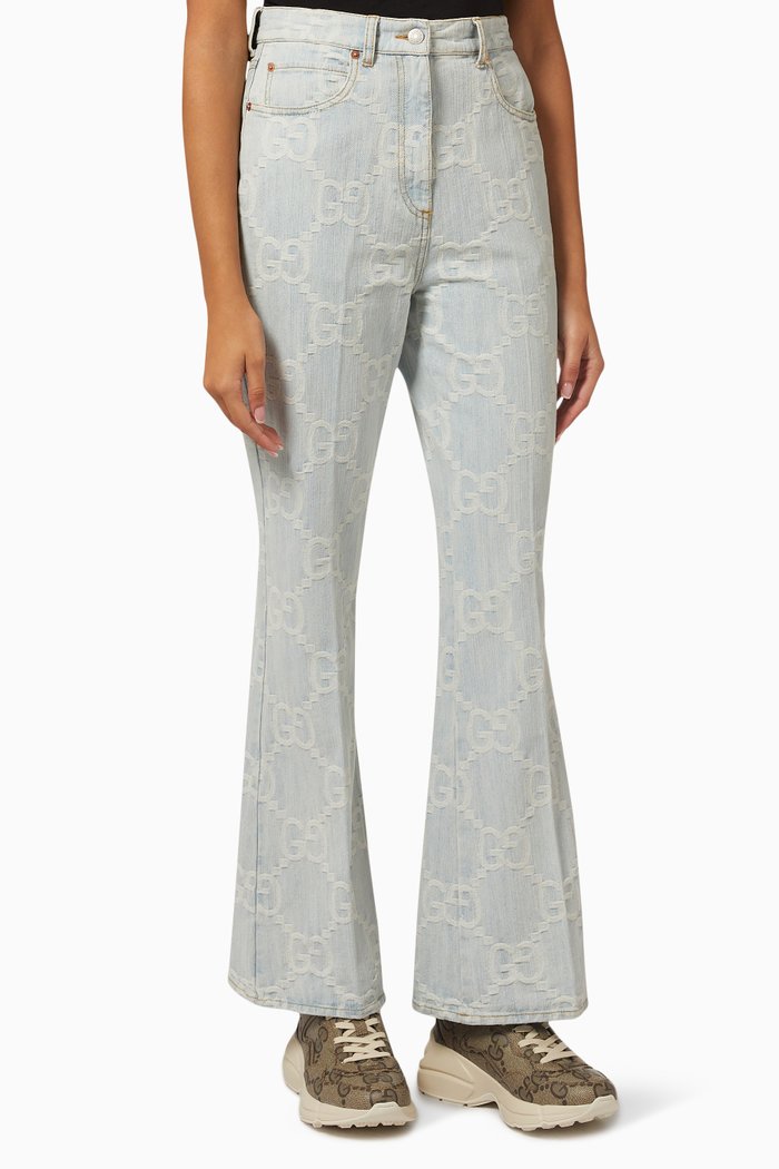 

Gucci and California Pants in GG Denim Jacquard, Blue