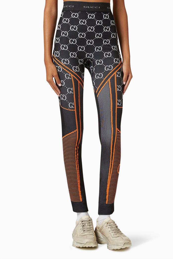 

GG Leggings in Jacquard Jersey, Black