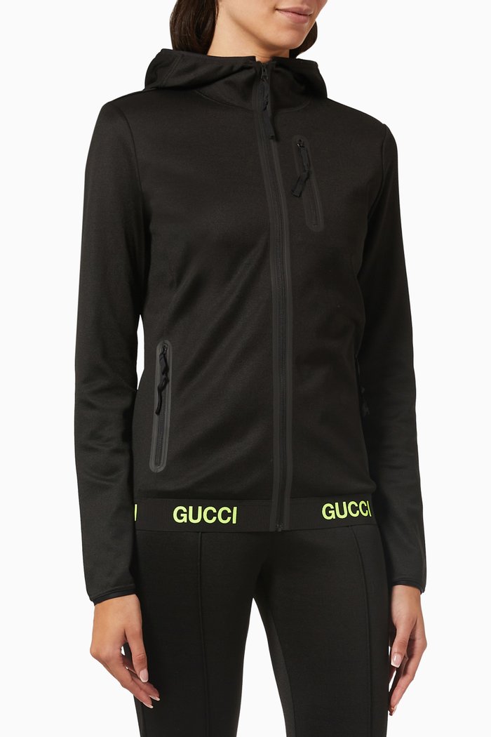 

Zip Jacket in Technical Jersey, Black