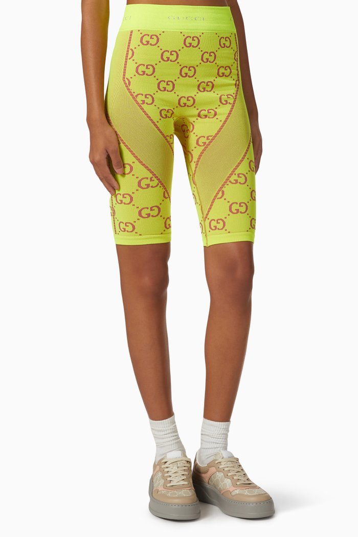 

GG Biker Shorts in Jersey Jacquard, Yellow