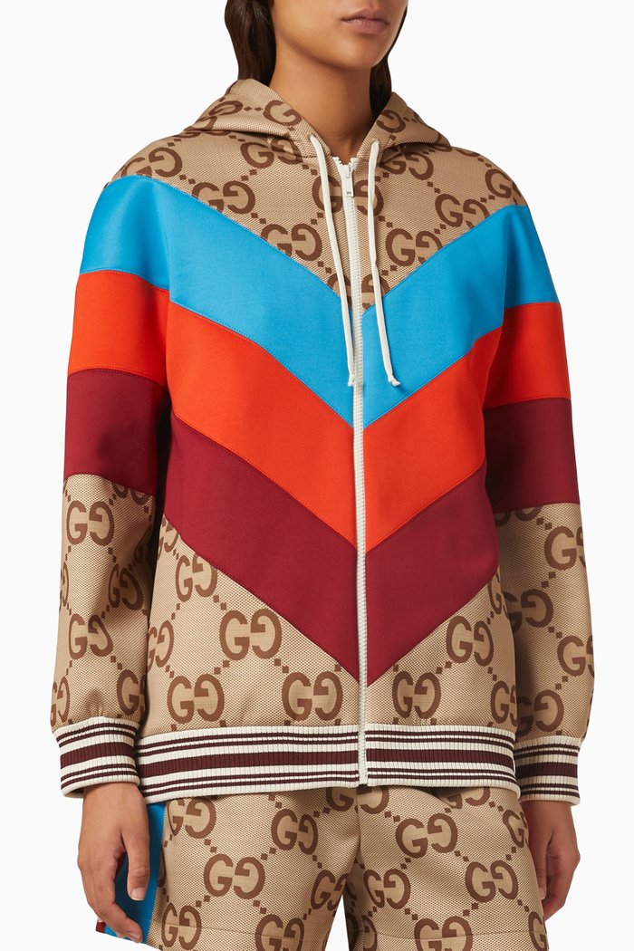 

Jumbo GG Zip Jacket in Canvas, Neutral