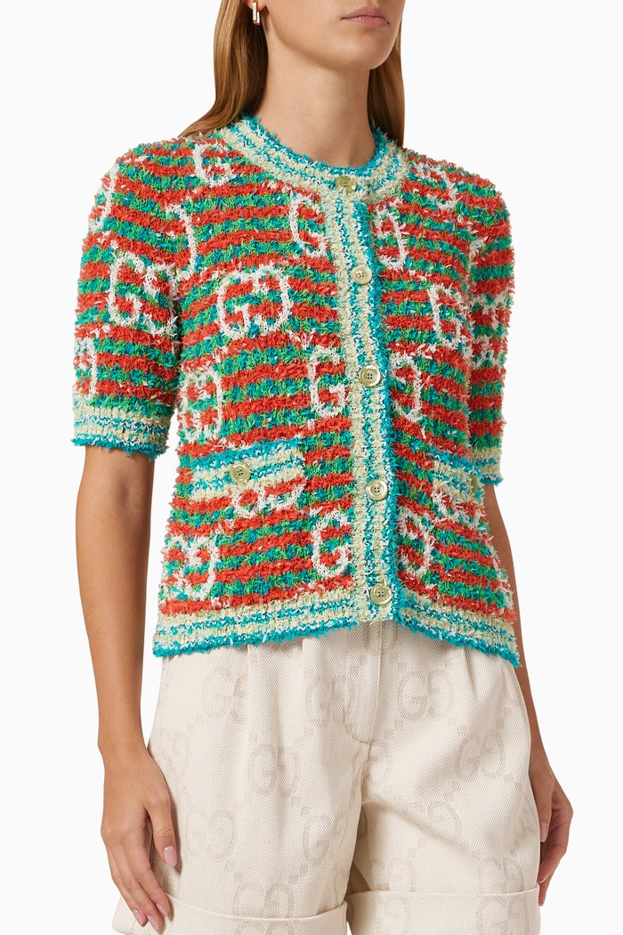 

Maxi GG Cardigan in Cotton, Red