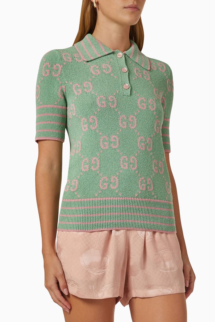 

GG Polo Top in Cotton, Green