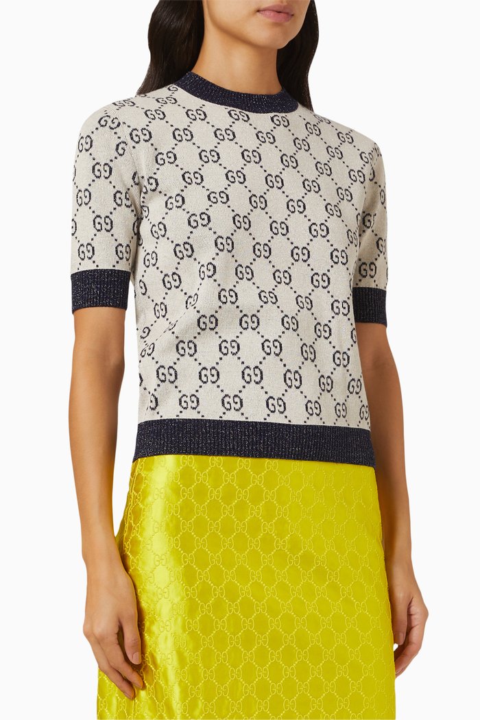 

GG Top in Lamé Jacquard, Neutral