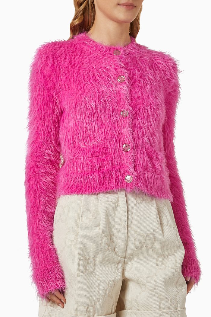 

Cardigan in Brushed Wool, Pink