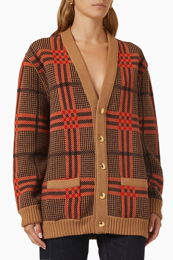 Reversible Cardigan in Wool Knit, Multicolour