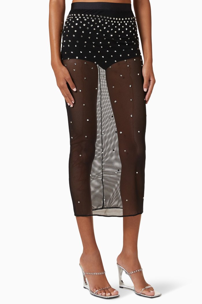 

Embellished Midi Skirt, Black