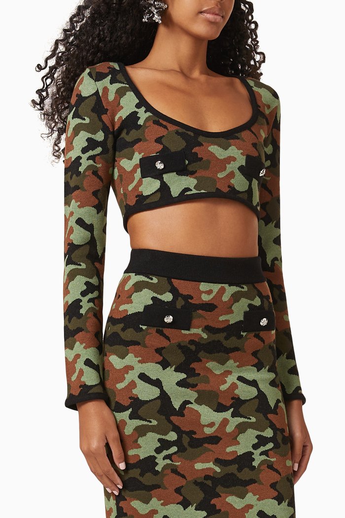 Camouflage Crop Top, Green