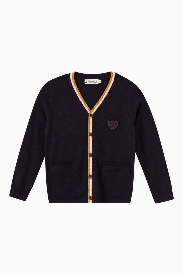 

Knitted Cardigan in Cotton, Blue