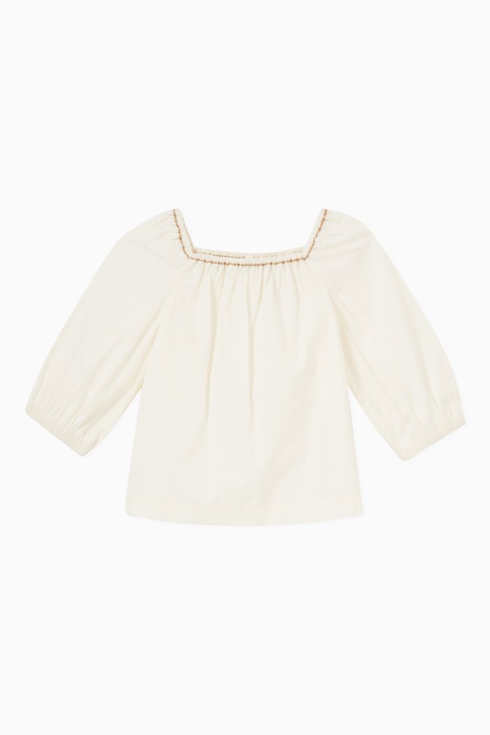 

Square-neck Blouse in Cotton, Neutral