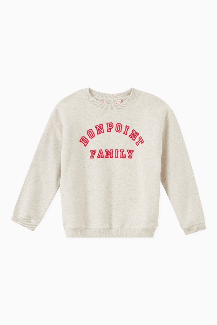

Family Logo Print Sweatshirt in Organic Cotton, Neutral