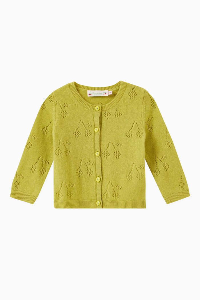 

Thindra Knitted Cardigan in Cashmere, Green