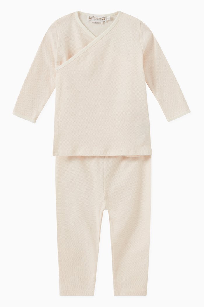 

Wrap-over Pyjama Set in Cotton, Pink