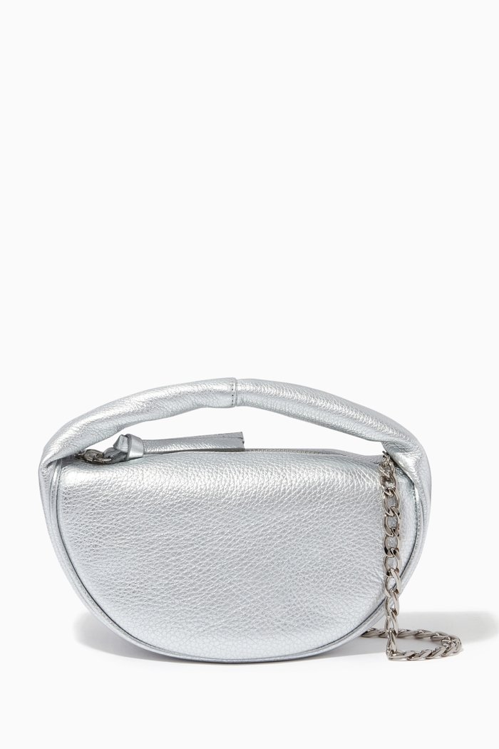 

Baby Cush Bag in Metallic Leather, Silver